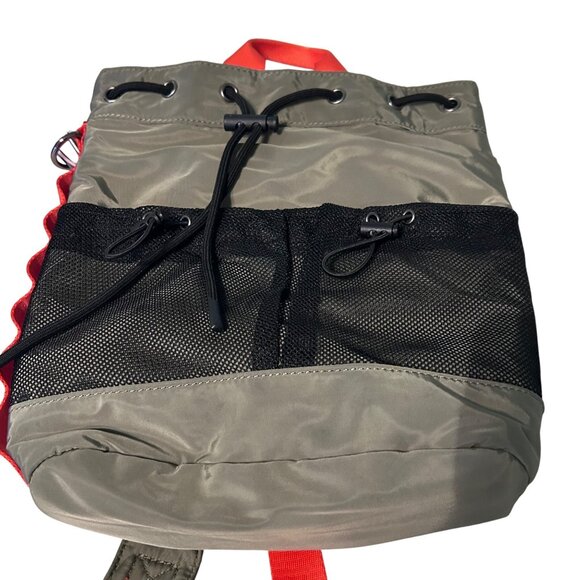 Steve Madden Bcassy Olive Orange Nylon Drawstring Backpack Sling bag Coin Pouch - Picture 4 of 7